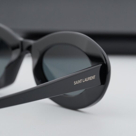 Saint Laurent SL 594 008 Oval Sunglasses - Black/Black main image 4